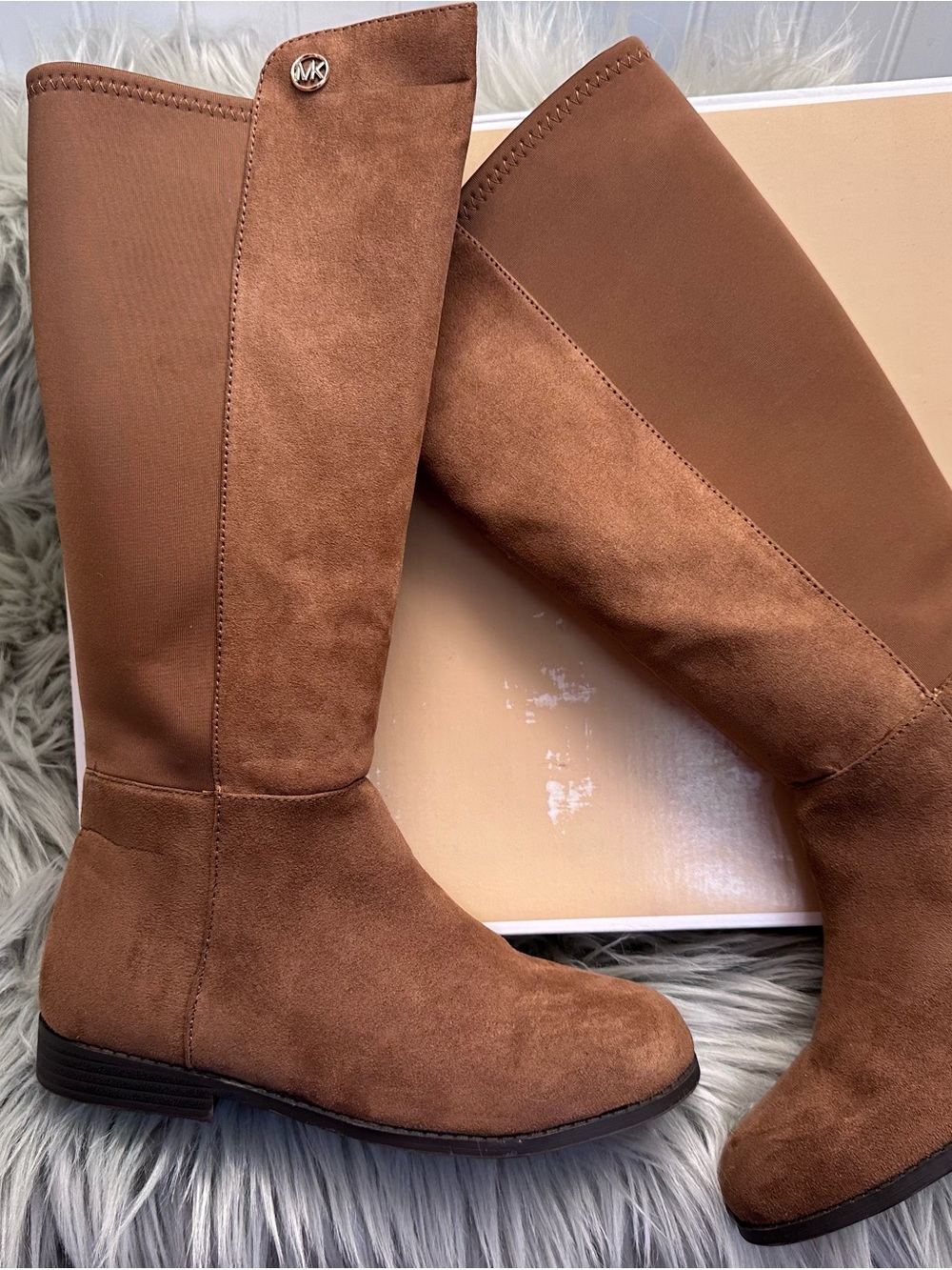 MICHAEL Michael Kors Suede Over-the-Knee Boots in Cognac Brown